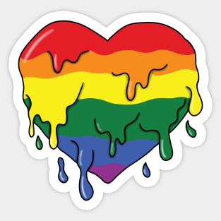 Melting rainbow heart Sticker